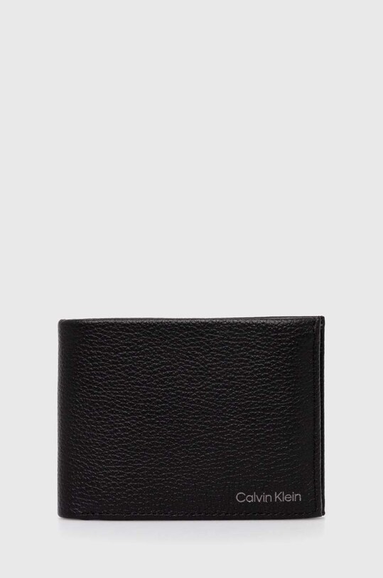 Calvin Klein portfel skórzany skóra licowa czarny K50K507969.PPYY