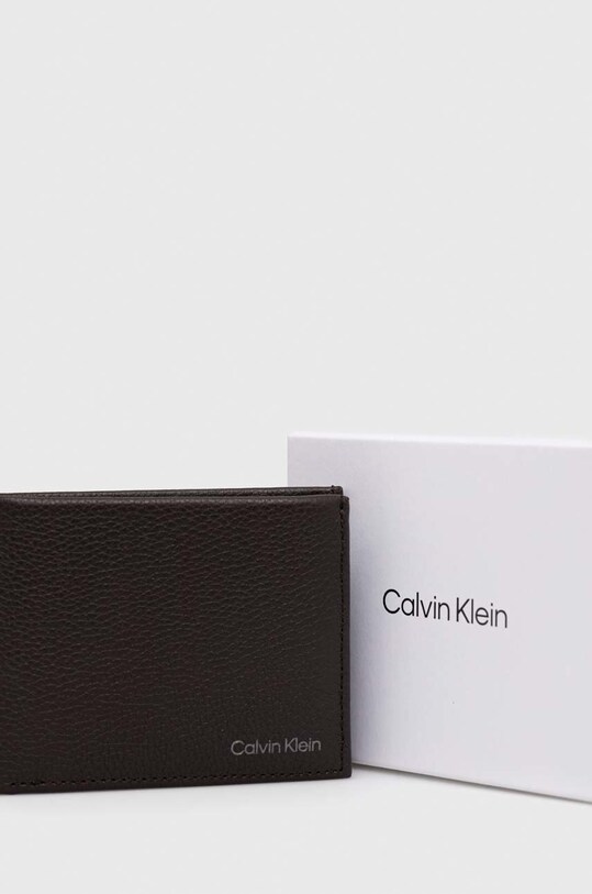 Kožená peňaženka Calvin Klein K50K507969.PPYY hnedá