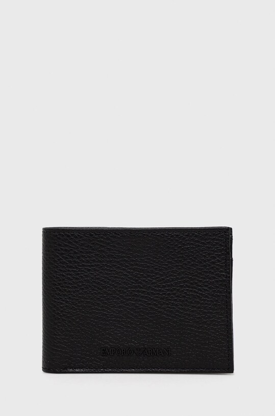 Гаманець та чохол для карток Emporio Armani лицьова шкіра чорний Y4R378.Y068E