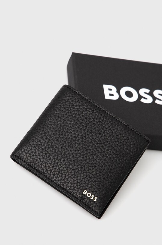 Кожаный кошелек BOSS чёрный 50470464
