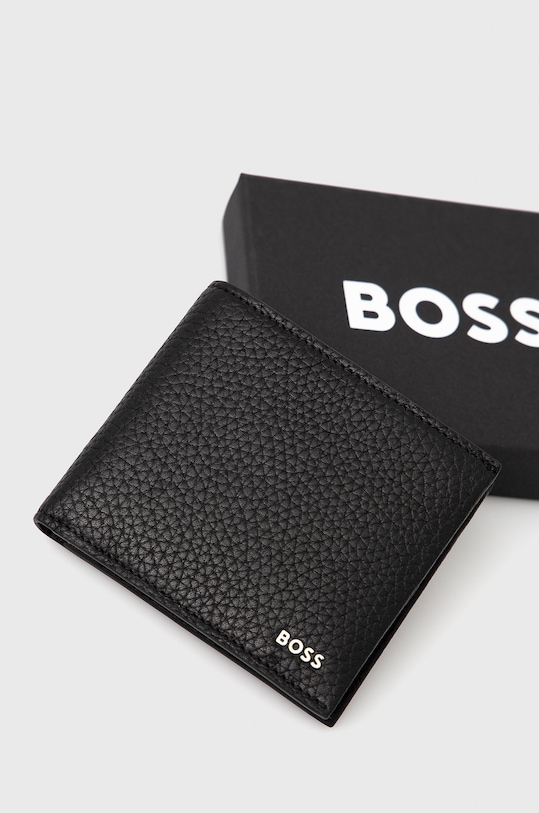 Δερμάτινο πορτοφόλι BOSS μαύρο 50470464