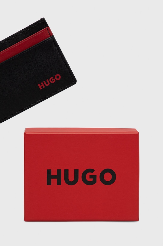 HUGO etui na karty skórzane 50470746 czarny 50470746