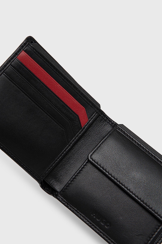 Akcesoria HUGO portfel skórzany 50470760 50470760 czarny