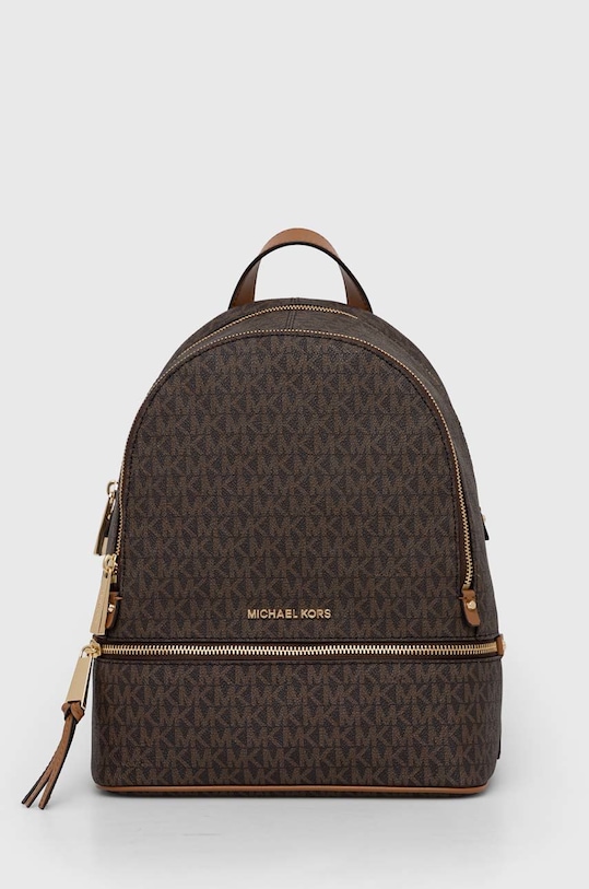 Ruksak MICHAEL Michael Kors imitacija zrnate kože smeđa 30S7GEZB1B