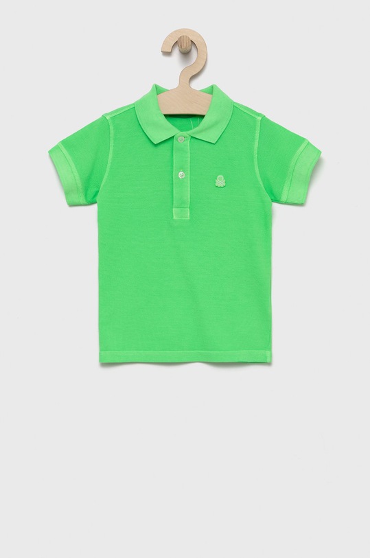 Detská bavlenná polokošeľa United Colors of Benetton bavlna zelená 3089C3153.P
