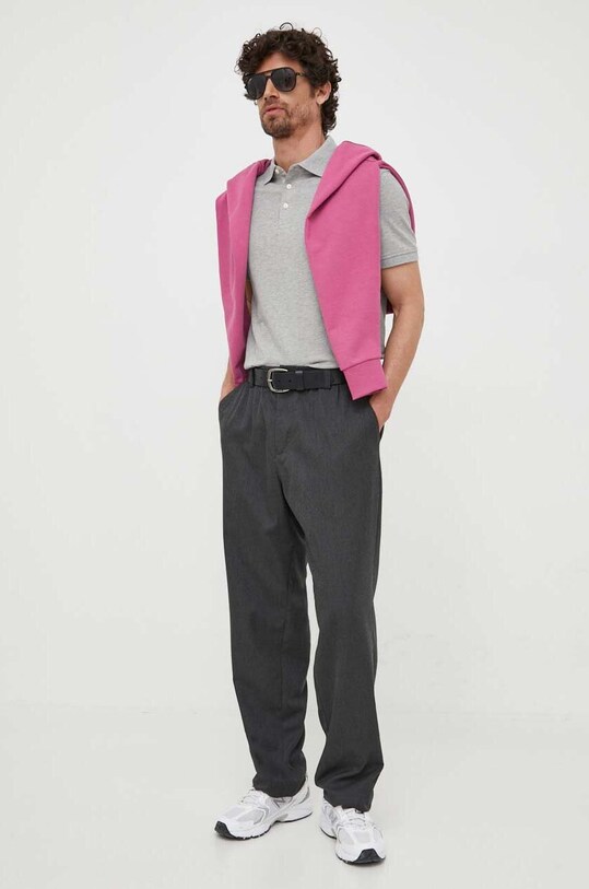 Πόλο Tommy Hilfiger MW0MW17771.PPYY γκρί SS24