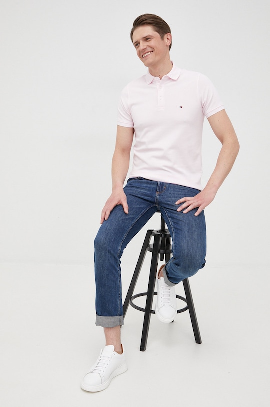 Бавовняне поло Tommy Hilfiger бавовна рожевий MW0MW17771.PPYY
