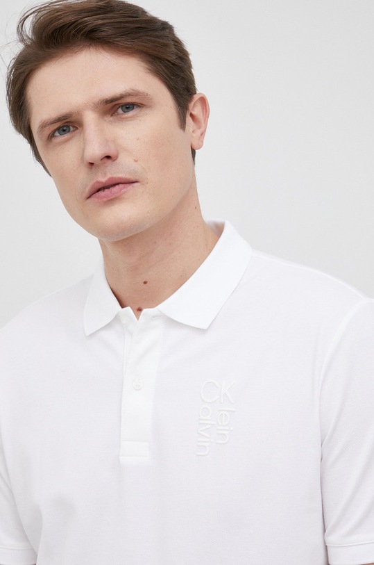 Calvin Klein - Polo biały K10K108276.PPYY