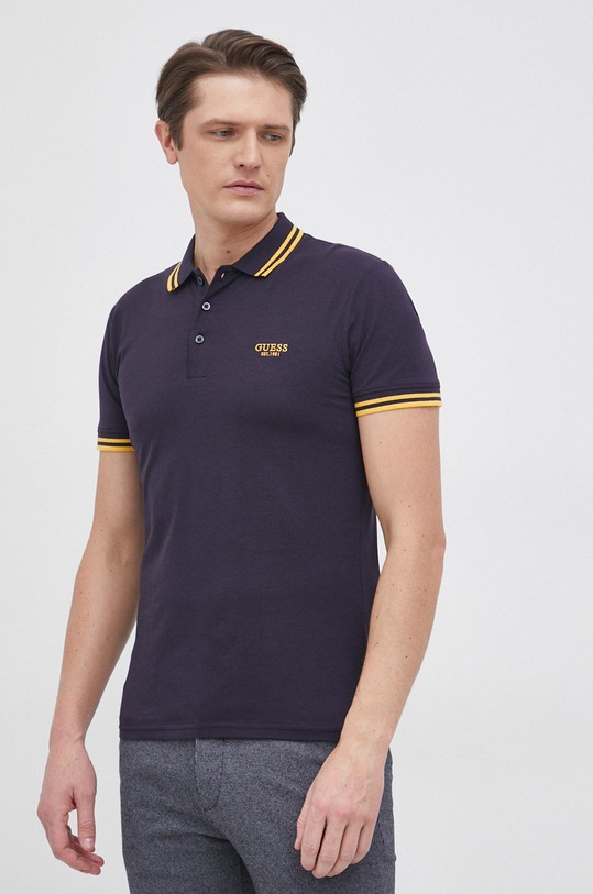 Polo tričko Guess s elastanom tmavomodrá M2RP66.J1311