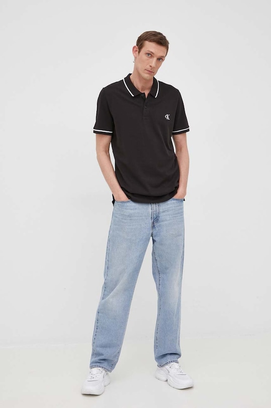 Polo tričko Calvin Klein Jeans J30J315603.PPYY černá SS22