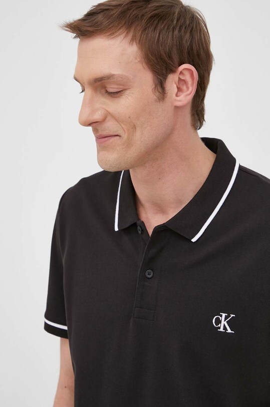 Polo tričko Calvin Klein Jeans černá J30J315603.PPYY