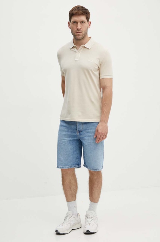 Woolrich polo CFWOPO0035MRUT1483 beżowy SS22