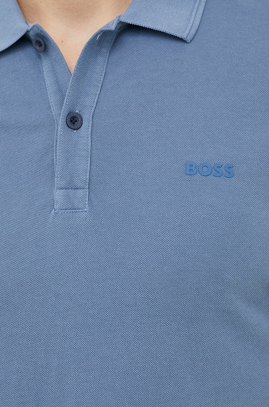BOSS polo bawełniane BOSS ORANGE 50468576 niebieski