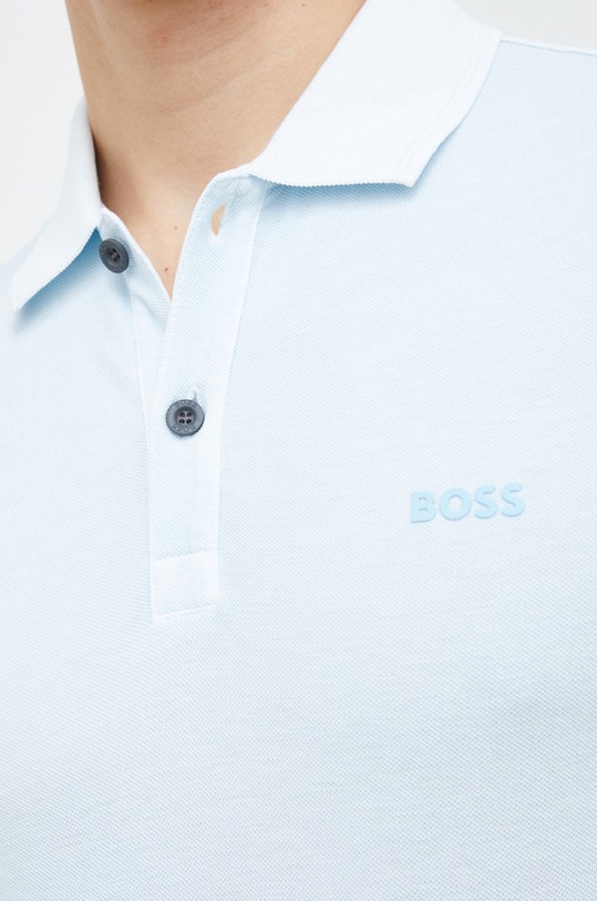 BOSS polo bawełniane BOSS ORANGE 50468576 niebieski