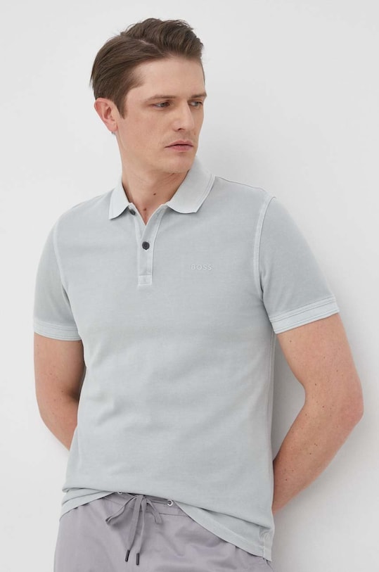 BOSS polo bawełniane BOSS ORANGE 50468576 bawełna zielony 50468576