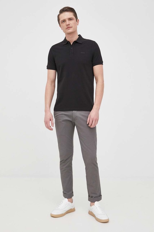 BOSS polo bawełniane BOSS ORANGE 50468576 50468576 czarny AA00