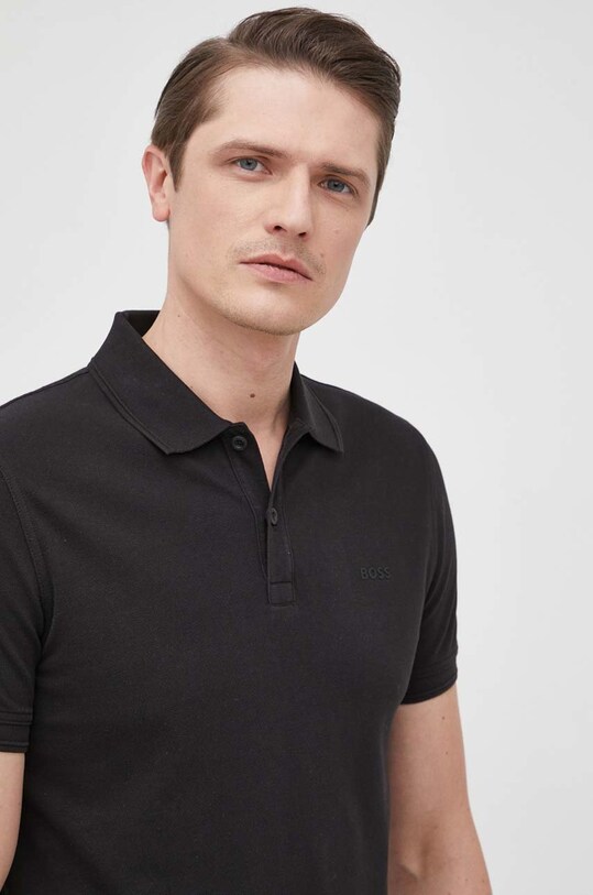 Pamučna polo majica BOSS CASUAL crna 50468576