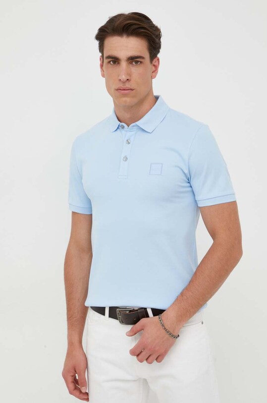 Polo majica BOSS CASUAL bez uzorka plava 50472668