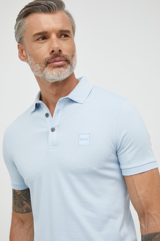 BOSS polo BOSS ORANGE 50472668 z elastanem niebieski 50472668