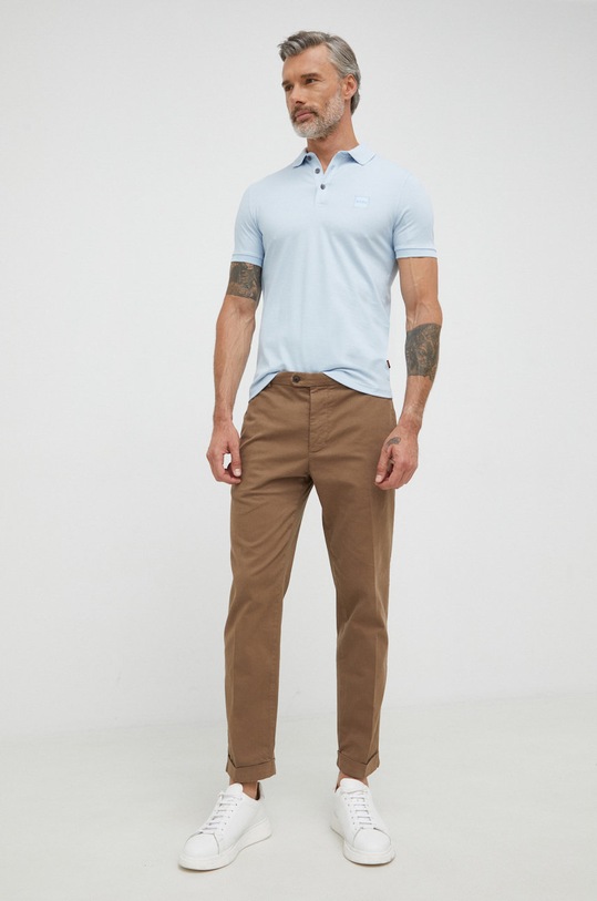 BOSS polo BOSS ORANGE 50472668 50472668 niebieski AA00