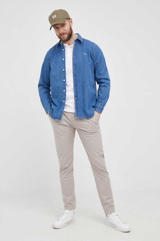 Βαμβακερό μπλουζάκι πόλο Lacoste DH2050. λευκό SS25