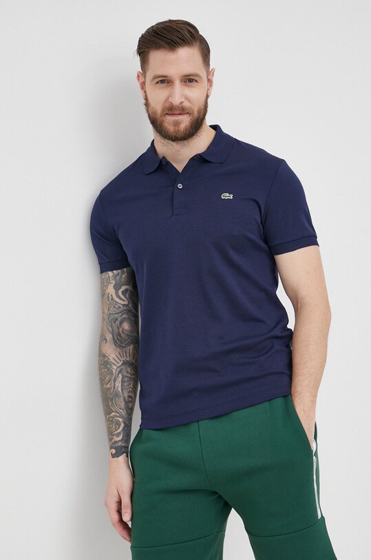 Βαμβακερό μπλουζάκι πόλο Lacoste DH2050. σκούρο μπλε SS25