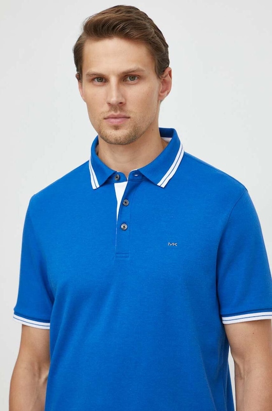 Michael Kors polo bawełniane niebieski CS2512720B