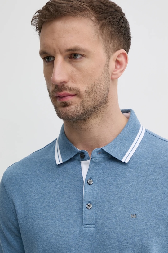 Хлопковое поло Michael Kors голубой CS2512720B