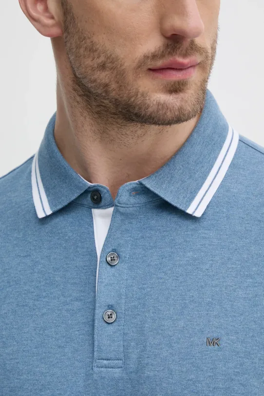 Хлопковое поло Michael Kors CS2512720B голубой