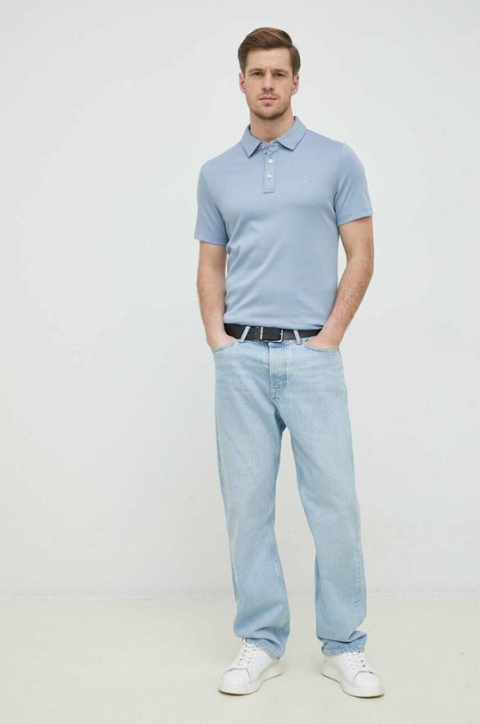 Michael Kors polo bawełniane CS15073C93 niebieski SS26