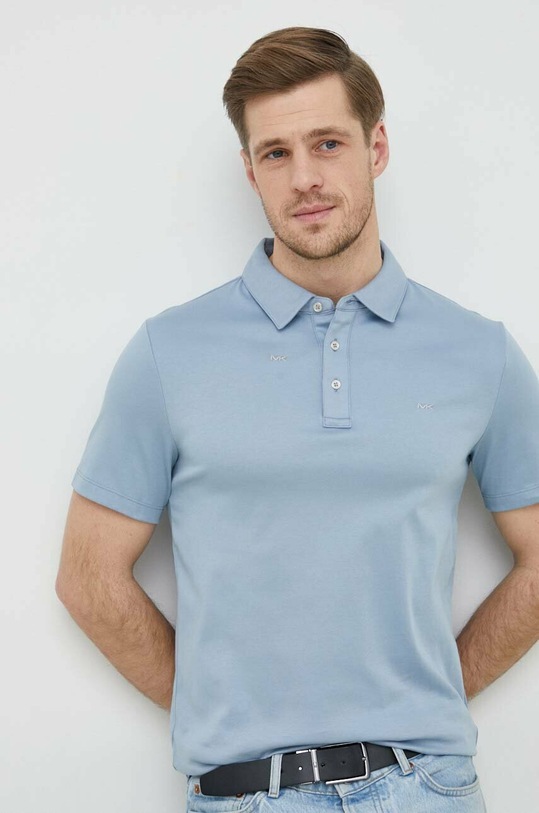 Michael Kors polo bawełniane niebieski CS15073C93