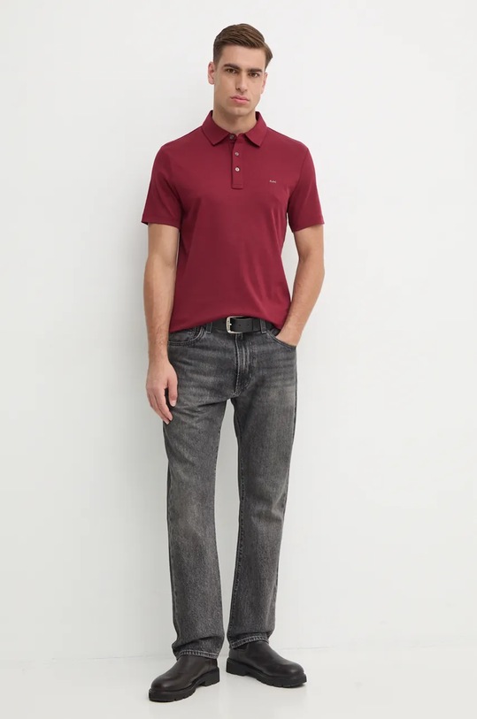 Pamučna polo majica Michael Kors CS15073C93 bordo SS25