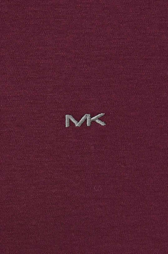 Памучна тениска с яка Michael Kors CS15073C93 бордо