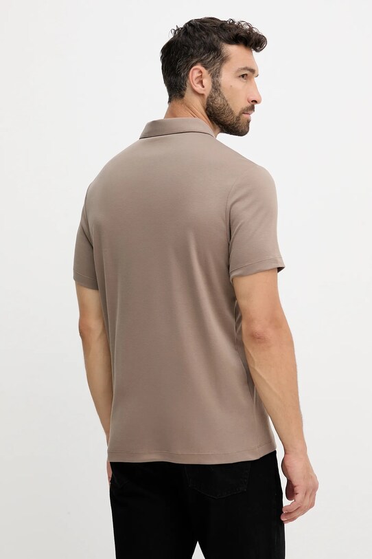 Ρούχα Michael Kors πόλο ανδρικό βαμβακερό CS15073C93 καφέ