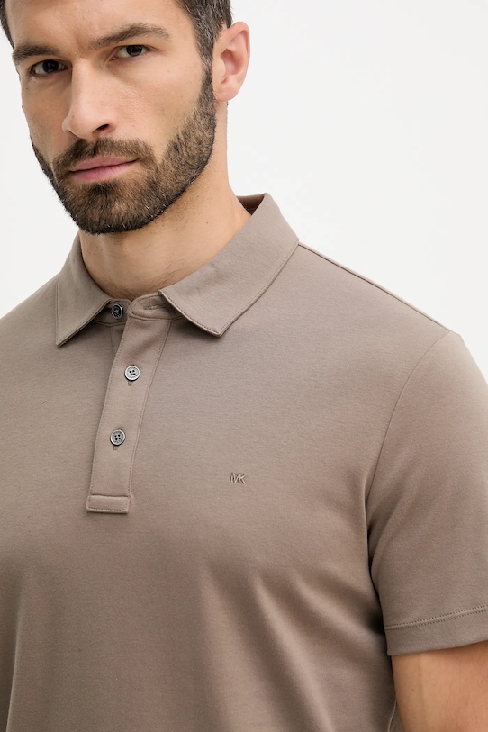 Michael Kors πόλο ανδρικό βαμβακερό καφέ CS15073C93