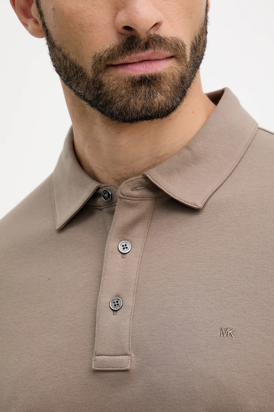 Michael Kors πόλο ανδρικό βαμβακερό CS15073C93 καφέ