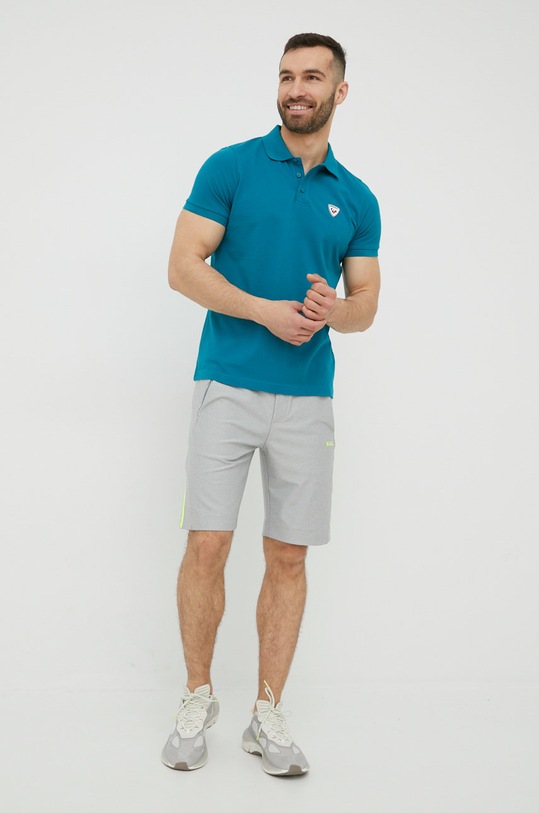 Bavlněné polo tričko Rossignol RLKMY01 modrá SS22