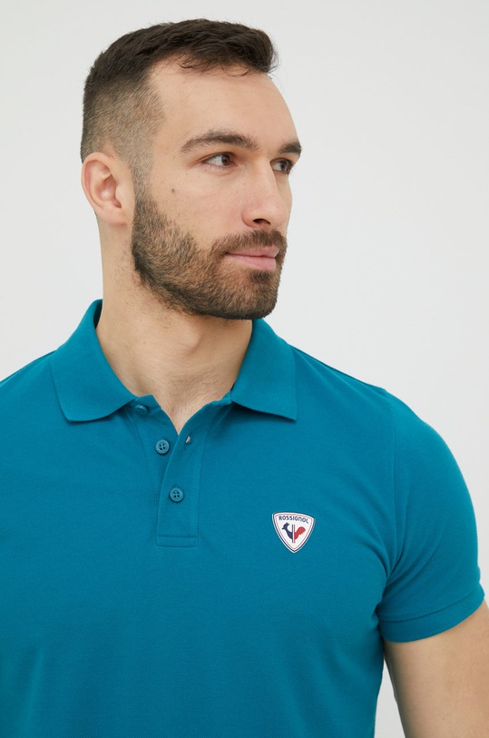 Rossignol polo bawełniane turkusowy RLKMY01
