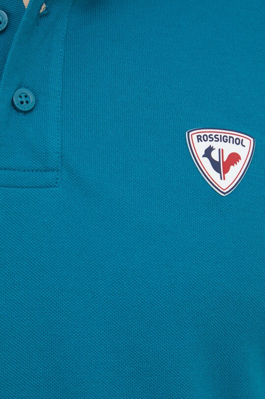Хлопковое поло Rossignol RLKMY01 бирюзовый