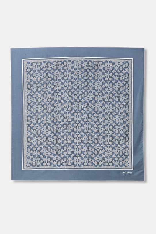 Coach chusta jedwabna tkanina niebieski C2755
