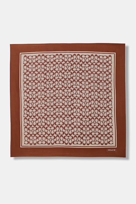 Coach chusta jedwabna brązowy C2755