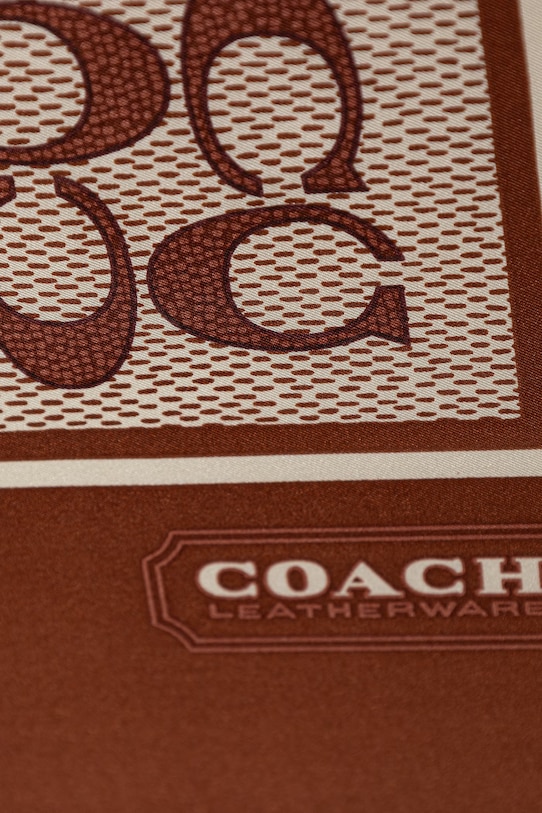 Coach chusta jedwabna C2755 brązowy SS26