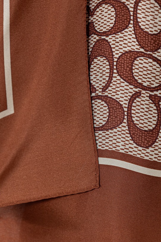 Akcesoria Coach chusta jedwabna C2755 brązowy