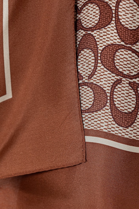 Akcesoria Coach chusta jedwabna C2755 brązowy