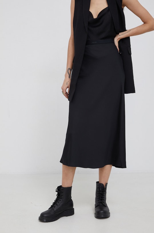 Calvin Klein sukňa látka čierna K20K203514.PPYY