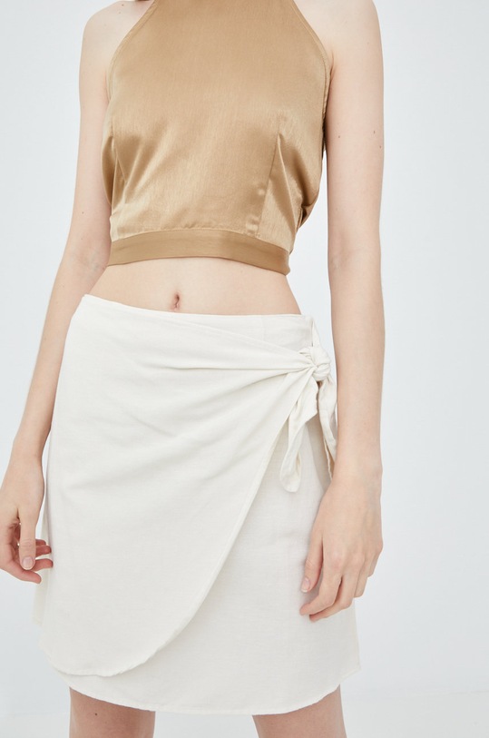 Pieces spódnica z domieszką lnu 17124313.WhitecapGr beżowy SS22