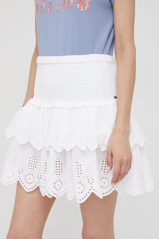 Pepe Jeans spódnica bawełniana ISOLDA PL900966.800 biały SS22
