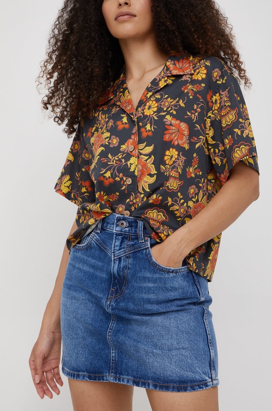 Pepe Jeans spódnica jeansowa RACHEL SKIRT bawełna granatowy PL900979GU0.000