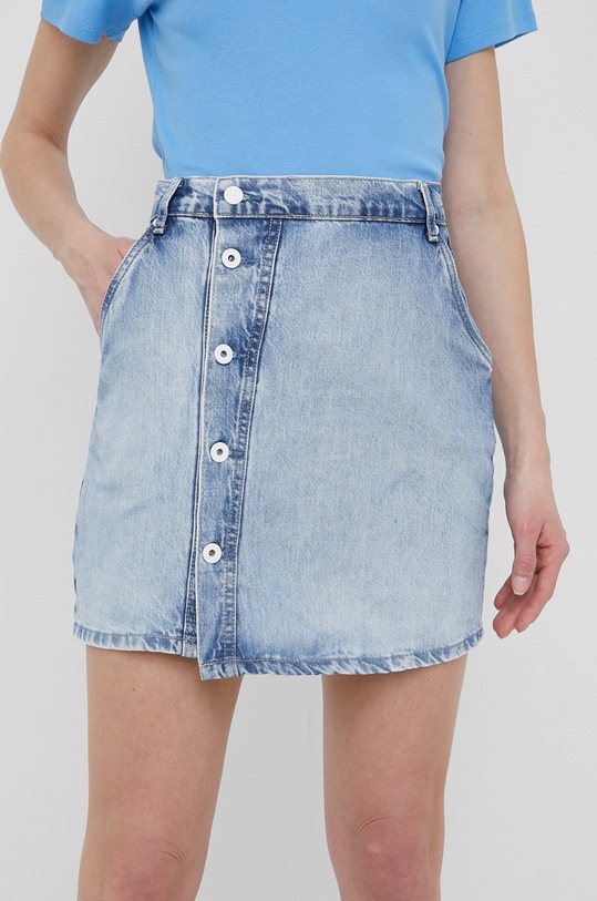 Pepe Jeans fustă din denim Hannah PL900973.000 albastru SS22