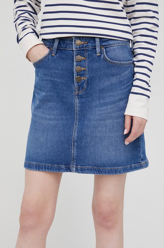 Lee fustă din denim uni albastru L38MOWVR